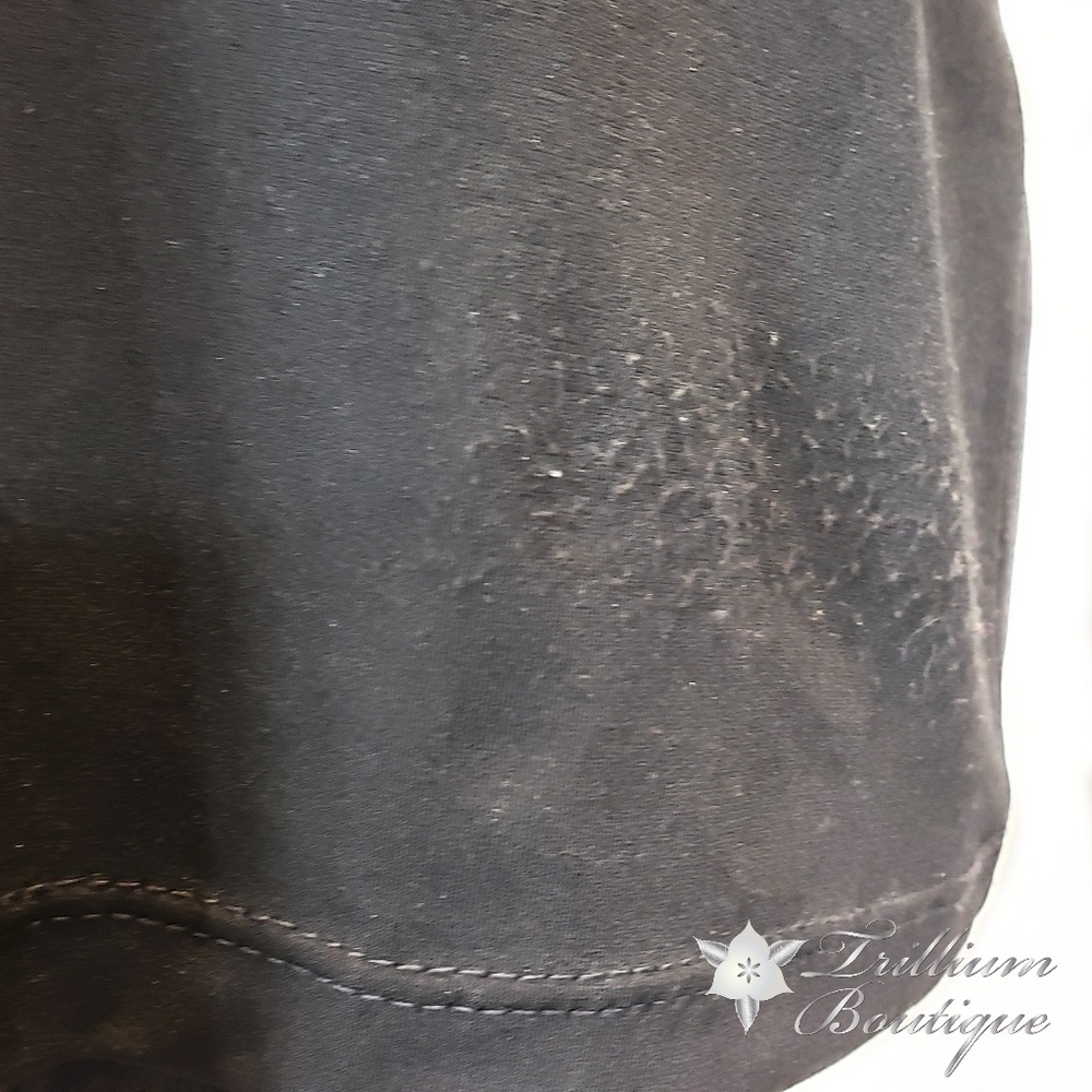 Calvin Klein Faux Leather Strip Keyhole Blouse - Picture 6 of 8